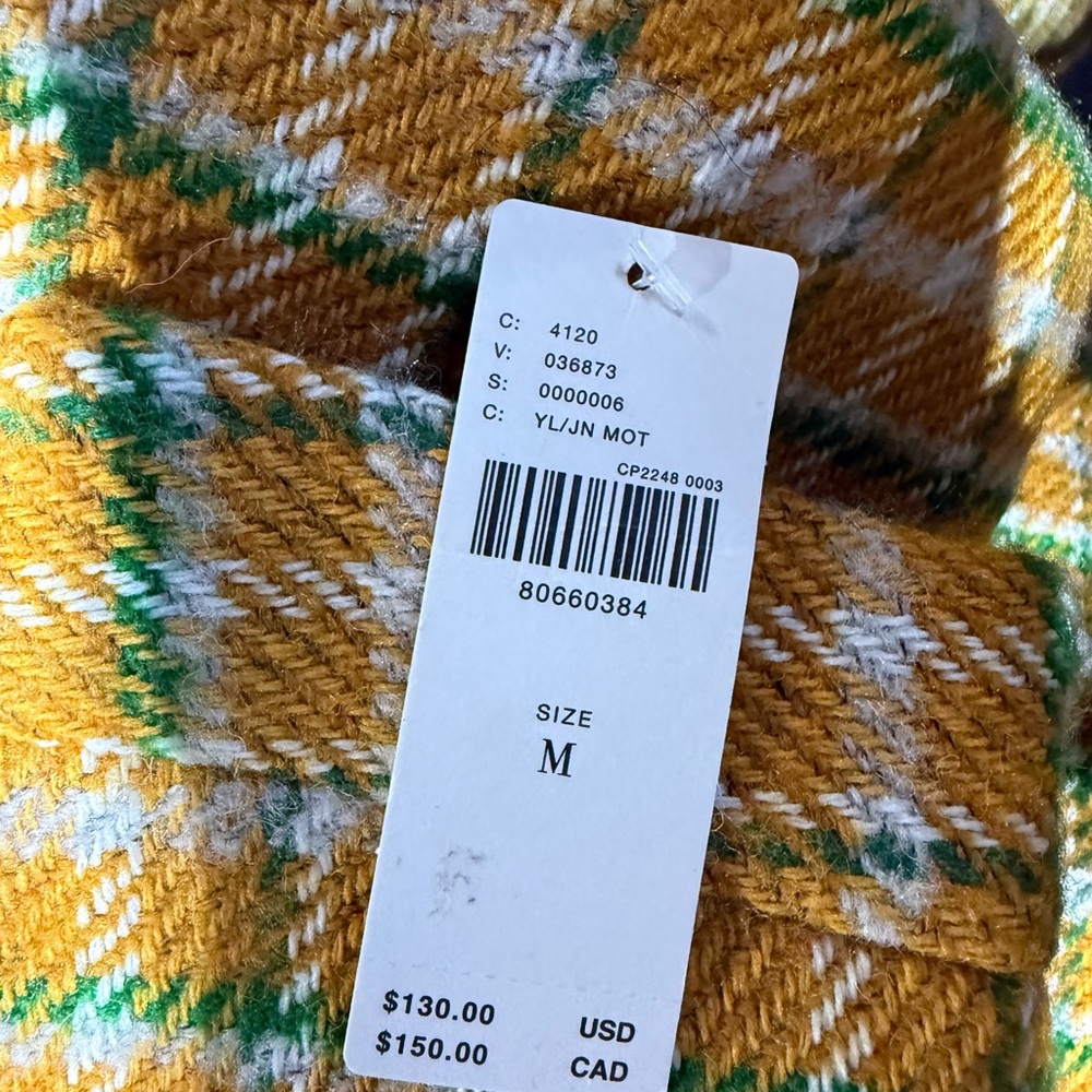 Anthropologie Yellow Plaid Midi Skirt - Picture 7 of 7